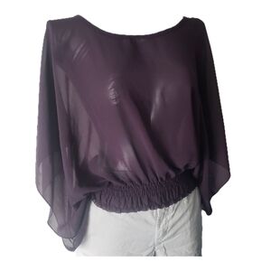 Costa Blanca Elegant Purple Chiffon Top – Size L